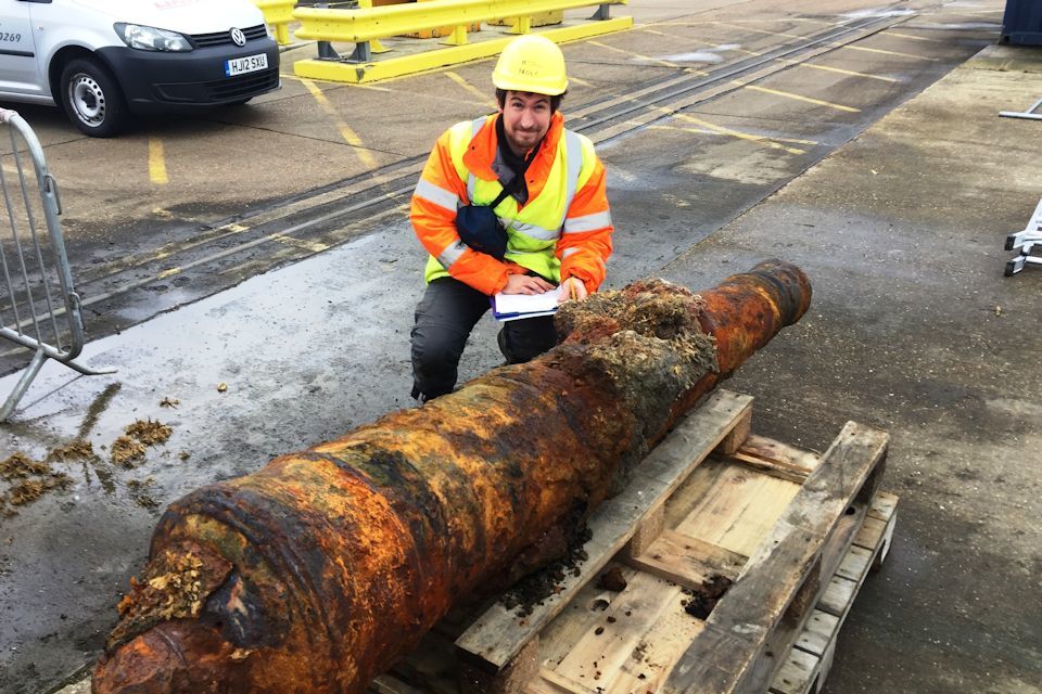 Portsmouth dredge preparations unearth historic cannon