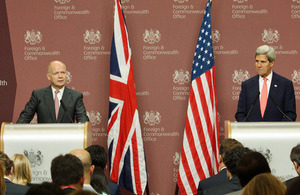 The Foreign Secretary William Hague and US Secretary of State John Kerry