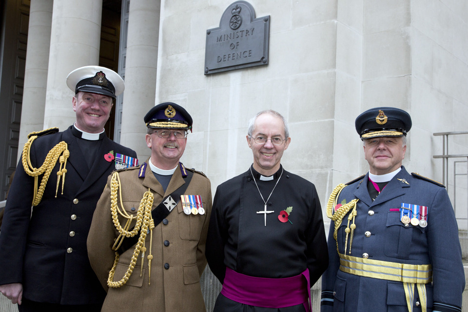 Archbishop of Canterbury visits MOD on Armistice Day