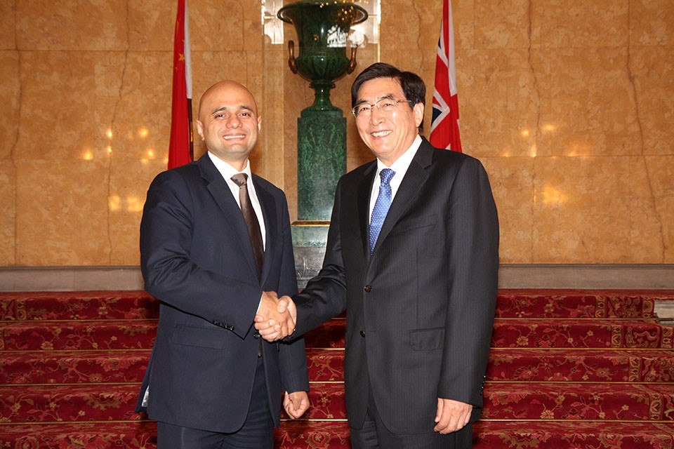 Business Secretary Sajid Javid meets Chinese entrepreneurs in London