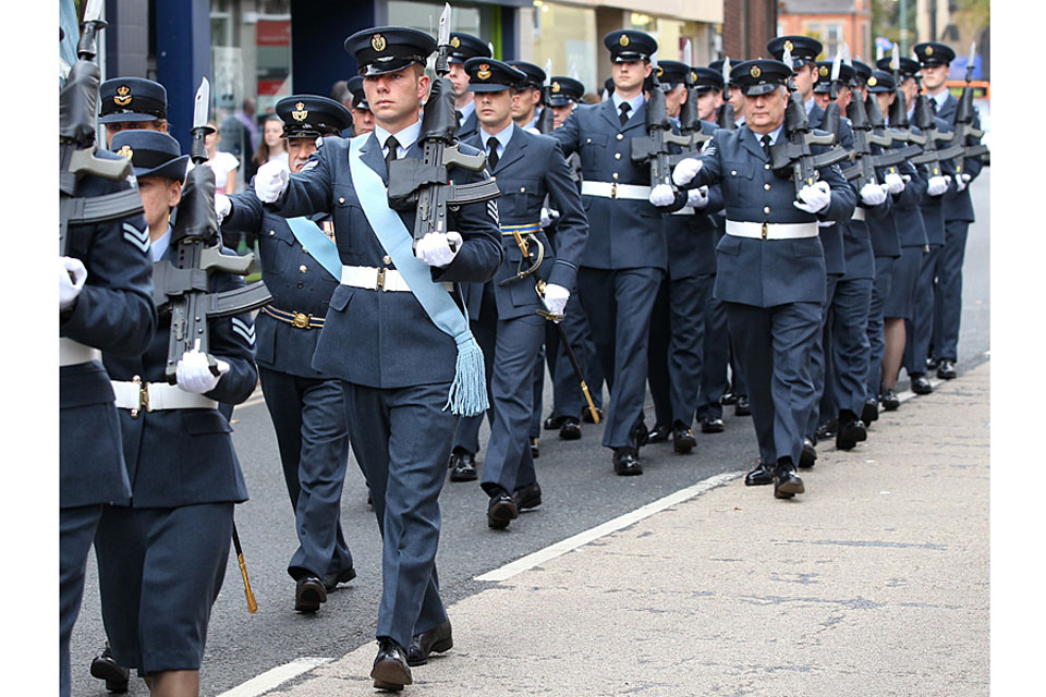 RAF reservists march through Hucknall in Nottinghamshire (library image)