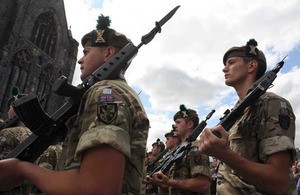 Soldiers from 5 SCOTS on parade