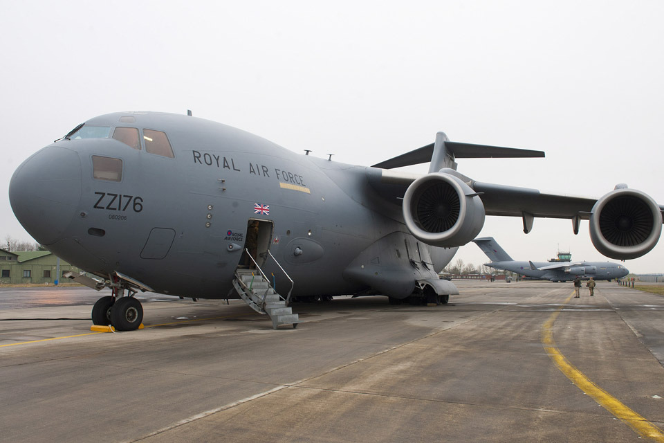 RAF C 17 aircraft depart for Mali mission
