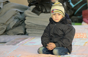 A Syrian boy in a shelter in Jibreen, Syria, December 2016. UK aid helped UNICEF provide support to children across Syria last winter, and is doing so again this year. Picture: UNICEF/Rzehak