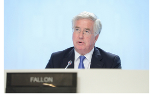 UK Secretary of State for Defence Michael Fallon delivering his address at the IISS Shangri-La Dialogue in Singapore on 4 June 2016. Photo Credit: International Institute for Strategic Studies
