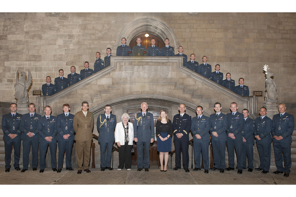 Service personnel and parliamentarians in Westminster Hall