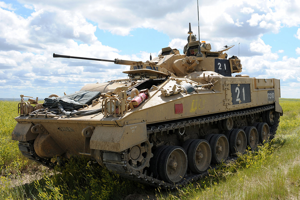A Warrior infantry fighting vehicle