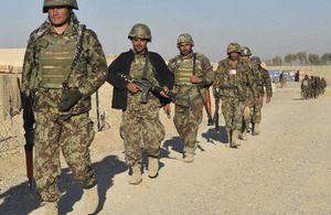 Afghan National Army soldiers at the start of Operation ZAMESTANI PEEROZI, or 'WINTER SUCCESS'