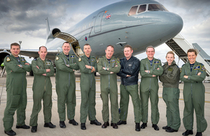 216 Squadron personnel with a TriStar aircraft at RAF Brize Norton [Picture: Squadron Leader Dylan Eklund, Crown copyright]