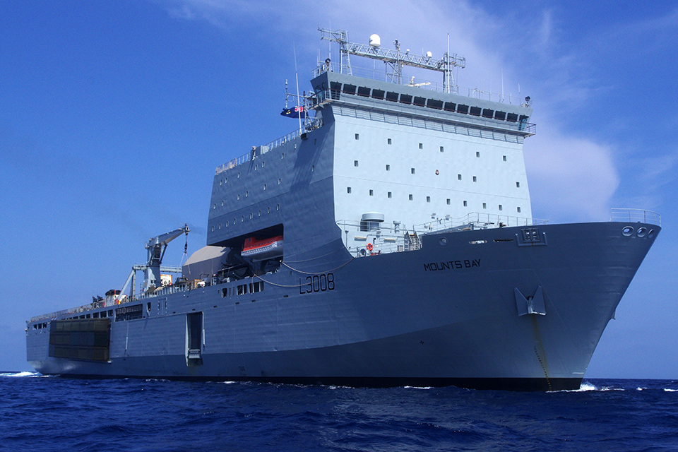 RFA Mounts Bay resumes arms trafficking patrol