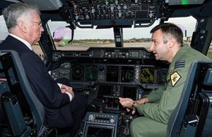 The Defence Secretary visits RAF Brize Norton. Crown Copyright.