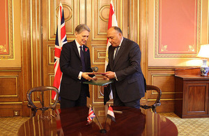 Foreign Secretary Philip Hammond and Egyptian Foreign Minister Sameh Shoukry