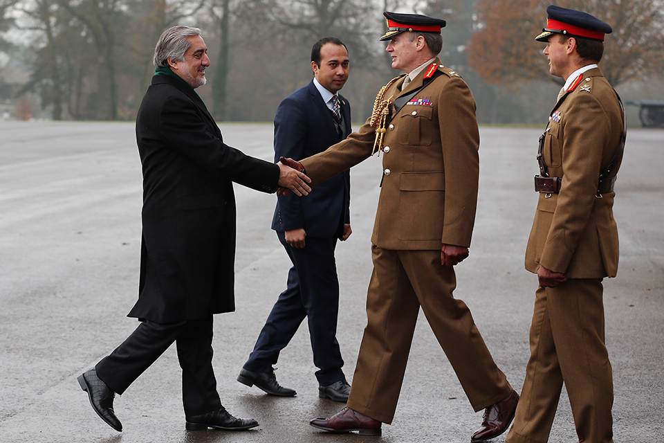 Abdullah Abdullah is welcomed to the Royal Military Academy Sandhurst