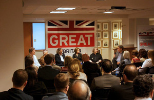 Panel pictured above, from left, Cliff Brown, Founder and Principal of The Brown Group, PR Specialist;, Karin-Beate Phillips, Founder/Director, British European Design Group; Jonathan Wimpenny, President, Royal Institute of British Architects ; Christine