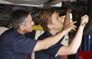 Young person training to be a mechanic