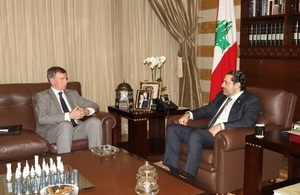 Ambassador Hugo Shorter with Prime Minister Hariri