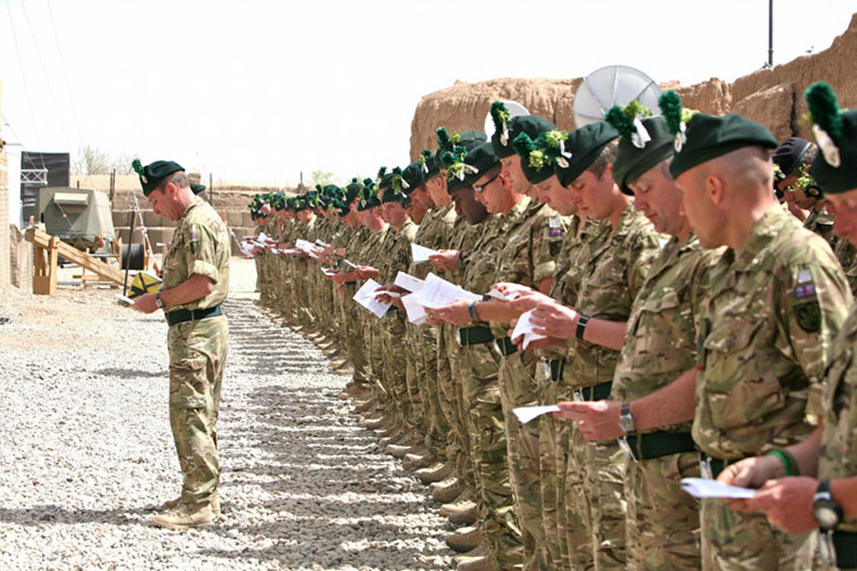 Irish troops in Helmand mark St Patrick's Day