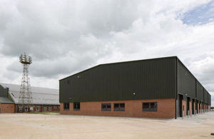 One of the completed hangars