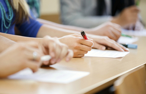 Students working at desks