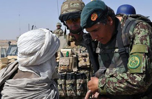 RAF police provide extra security on Afghan National Army patrol