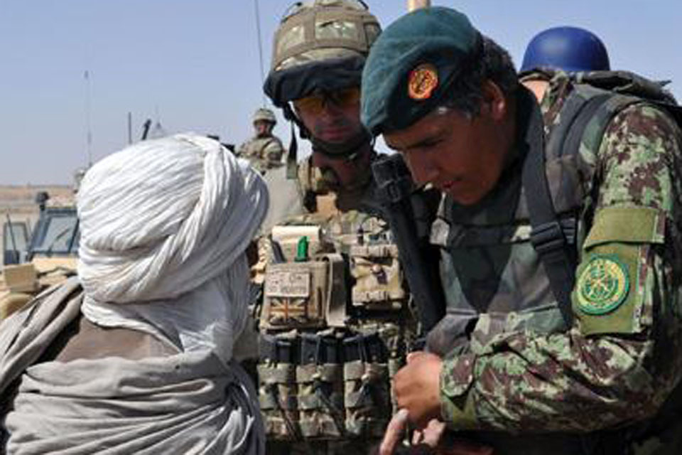 RAF police support Afghan Army patrol