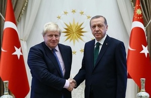 Foreign Secretary Boris Johnson and President Recep Tayyip Erdoğan