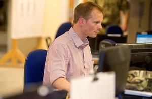 Office working [Picture: Corporal Daniel Wiepen, Crown Copyright