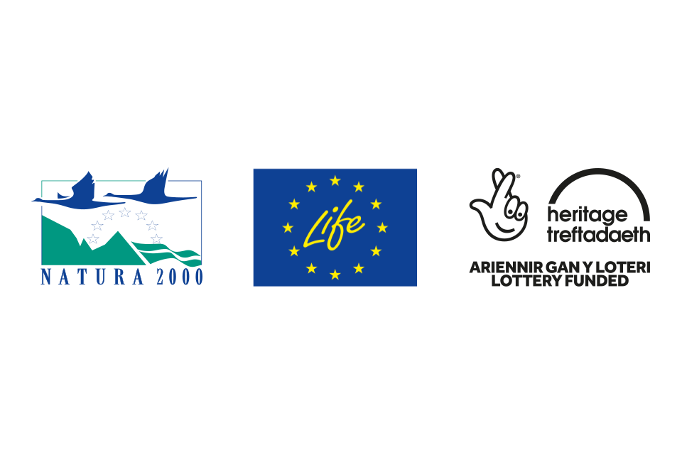 Natura 2000, EU LIFE and Heritage Lottery Fund logos