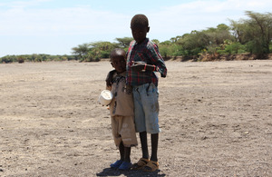 Two children stand in a dry riverbed. Picture: Marisol Grandon/DFID