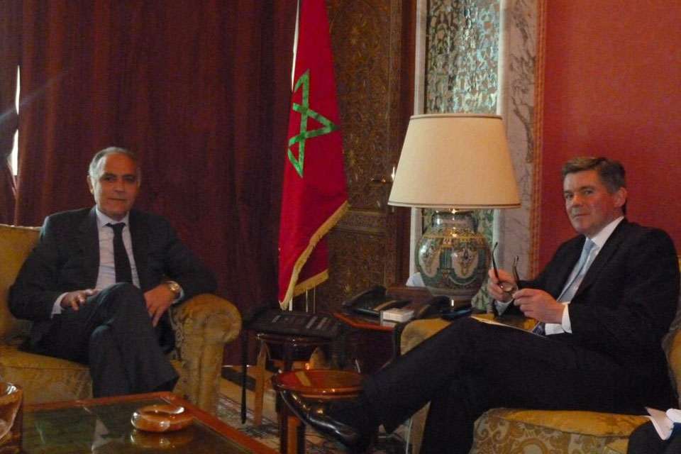 Hugh Robertson with Moroccan Minister for Foreign Affairs Salaheddine Mezoua