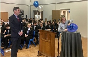 Education Secretary Justine Greening opens new buildings at Oakwood High School in Rotherham