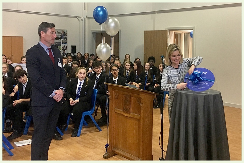 Education Secretary revisits her former secondary school