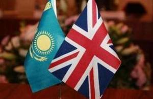 Uk and Kazakhstan flags