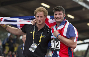 Prince Harry with Team GB captain David Henson [Picture: Sergeant Pete Mobbs RAF, Crown copyright]