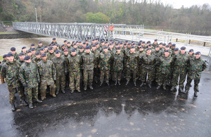 Royal Engineers stand by bridge