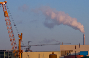 Emissions from a chimney at an industrial site