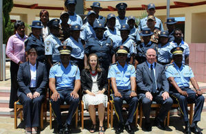 Course participants with High Commissioner Marianne Young, course facilitators and Senior officers of Nampol