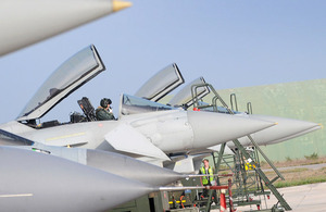 The last four Royal Air Force FGR4 Typhoons left the Italian '36 Stormo' air base at Gioia del Colle in Southern Italy after completing a successful deployment