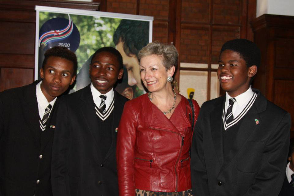 High Commissioner Judith Macgregor with school children