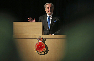 Chief Executive Officer of Afghanistan Abdullah Abdullah addresses Afghan cadets at the Royal Military Academy Sandhurst [Picture: Dan Kitwood/Getty Images]