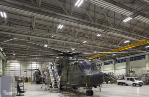 The improved lighting in a hangar at RAF Benson [Picture: PriDE 2013]