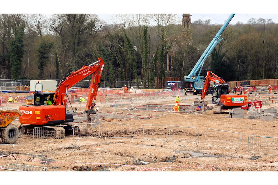 Construction underway on new homes for army families in Tidworth. (Photo: Nicole Herlihy, MOD Crown Copyright)