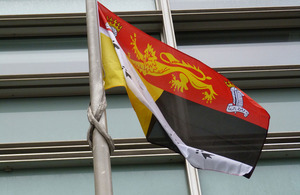 Norfolk flag flying outside Eland House