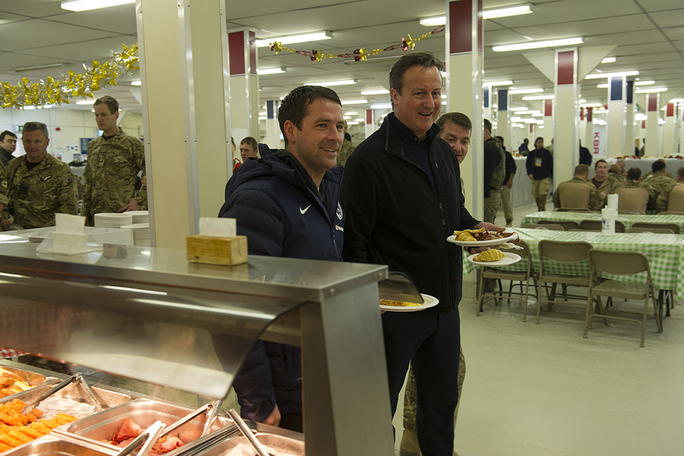 David Cameron and Michael Owen at Camp Bastion