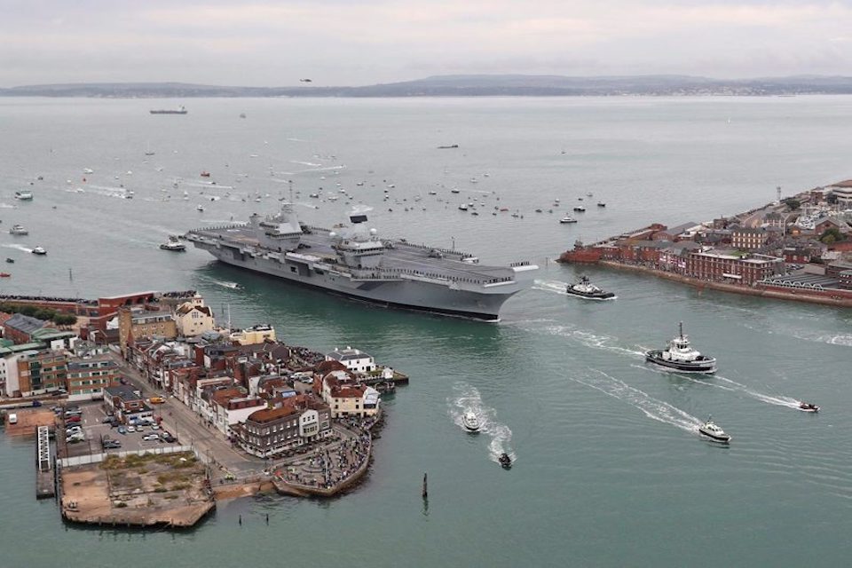 The UK's new aircraft carrier, HMS Queen Elizabeth, part of which was built by A&P Tyne.