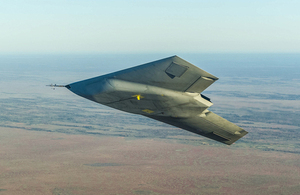 Taranis in flight [Picture: Chris Ryding, BAE Systems]