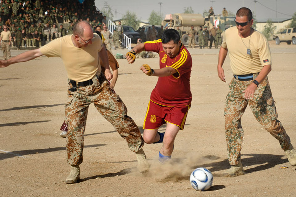 Multinational forces take part in Helmand football competition