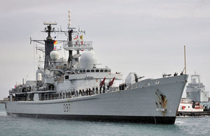 HMS Edinburgh is on her way to the South Atlantic