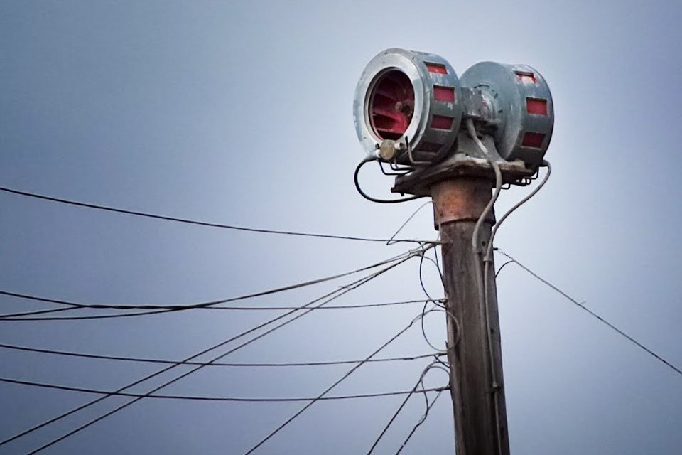 Flood Warning siren test at north east community event