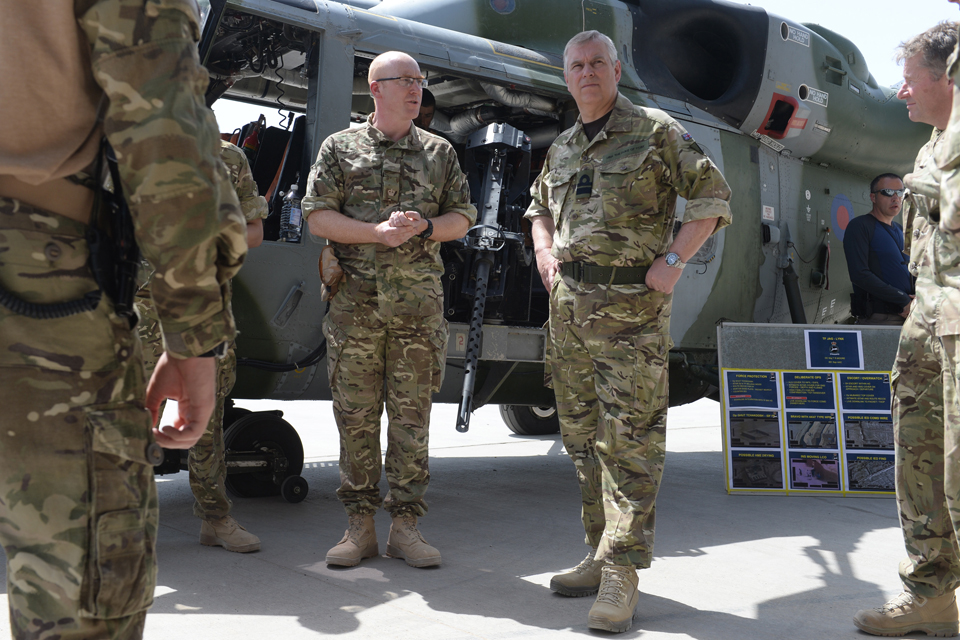 The Duke of York with members of the Joint Aviation Group in Afghanistan 